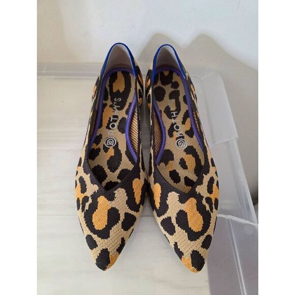 Rothy's The Point in Big Cat yoga comfortable flats animal print W9 - Picture 1 of 8